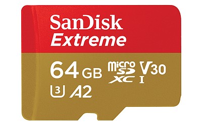 SanDisk MicroSD 64 GB Extreme UHS-I + SD Adapter