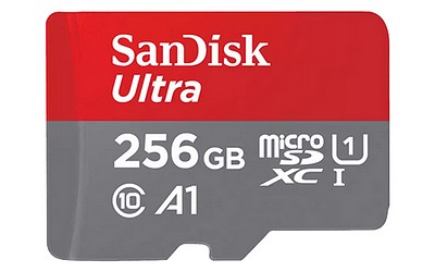 SanDisk MicroSD 256 GB + SD Adapter 140MB/s