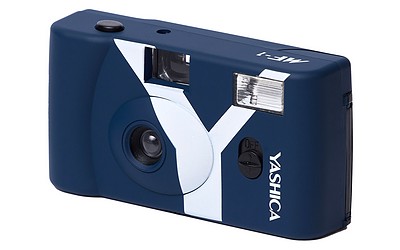 Yashica MF-1 d-blau, analoge KB-Kamera reusable inkl. Film (Color 400-24)+Batt.