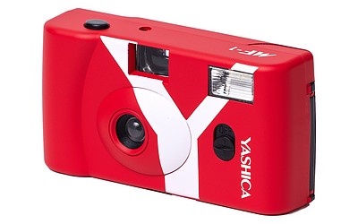 Yashica MF-1 rot, analoge KB-Kamera reusable inkl. Film (Color 400-24)+Batt.