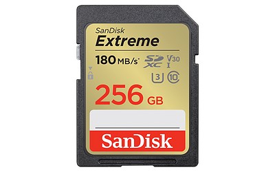 SanDisk 256 GB SDXC Extreme 180MB/s V30 UHS-I