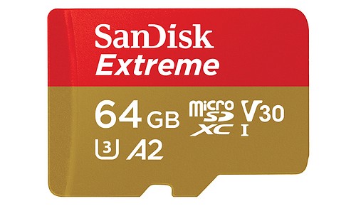 SanDisk MicroSD 64 GB Extreme UHS-I + SD Adapter - 1