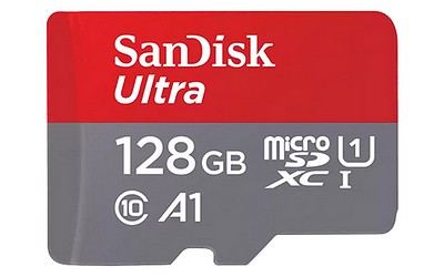 SanDisk MicroSD 128 GB + SD Adapter 140MB/s