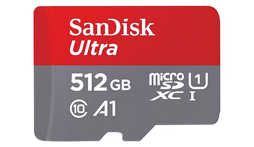 SanDisk MicroSD 512 GB + SD Adapter 140MB/s - 1