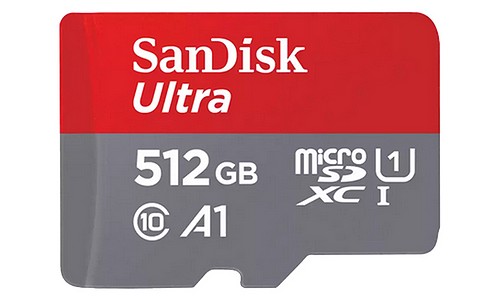 SanDisk MicroSD 512 GB + SD Adapter 140MB/s