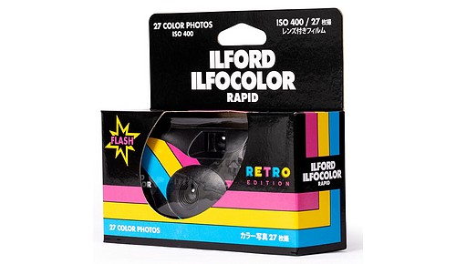 Ilford Rapid 400/27 schwarz Einwegkamera mit Blitz - 2