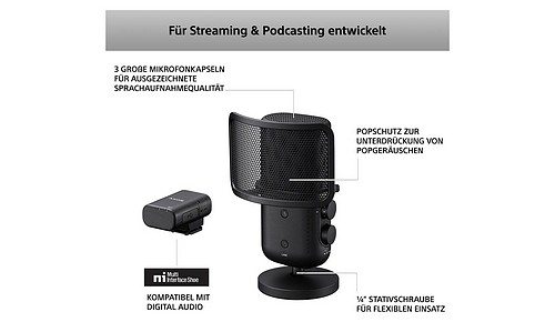 Sony ECM-S1 Kabelloses Streaming-Mikrofon - 1