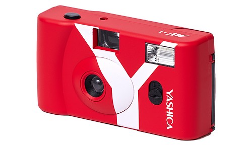 Yashica MF-1 rot, analoge KB-Kamera reusable inkl. Film (Color 400-24)+Batt. - 1