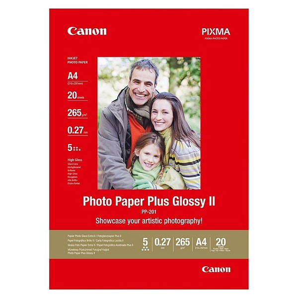 Canon Fotopapier Plus II A4, 20 Blatt 265g/m²
