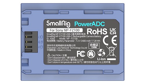 SmallRig 4265 NP-FZ100 USB-C (Sony) Akku - 1