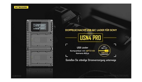 Nitecore Dual-Ladegerät f. Sony USN4-PRO - 1