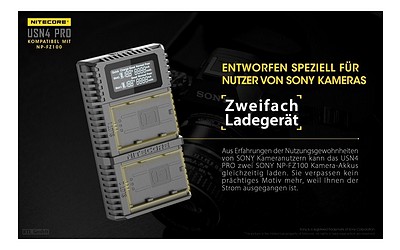 Nitecore Dual-Ladegerät f. Sony USN4-PRO