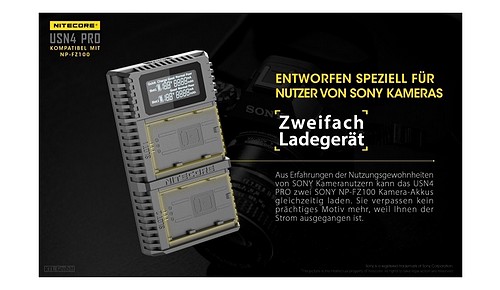 Nitecore Dual-Ladegerät f. Sony USN4-PRO - 6