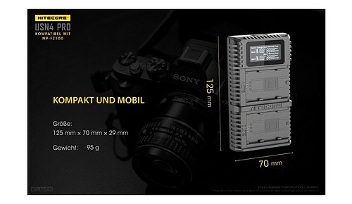 Nitecore Dual-Ladegerät f. Sony USN4-PRO - 10