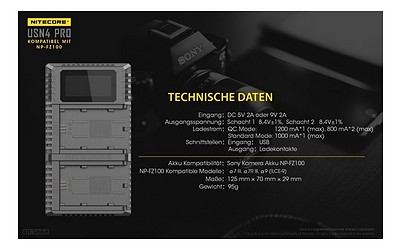 Nitecore Dual-Ladegerät f. Sony USN4-PRO