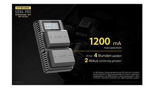Nitecore Dual-Ladegerät f. Sony USN4-PRO - 7
